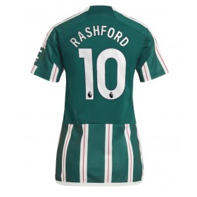 Damen Fußballbekleidung Manchester United Marcus Rashford #10 Auswärtstrikot 2023-24 Kurzarm